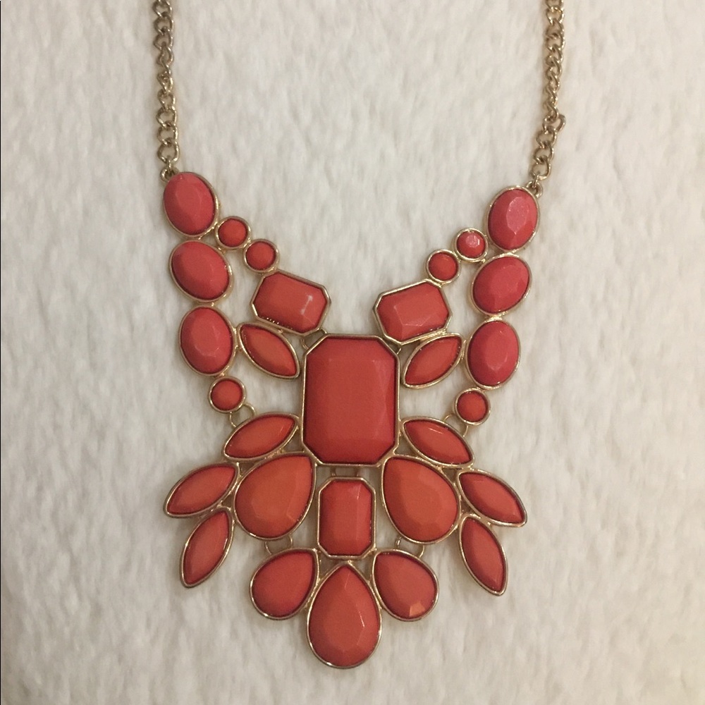 Coral and Gold plated Necklace